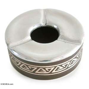  Ceramic and pewter ashtray, Moche Surf (medium)