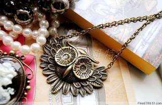 Lots Fashion 12Strands Mixed Style Owl Metel Necklaces  