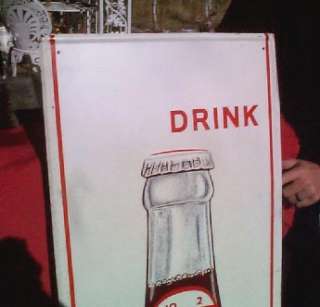   Dr Pepper Metal Advertising Sign w Bottle 1968 Soda Pop 10 2 4  