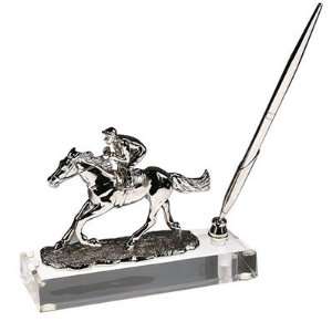 Horse Jockey Statue Pen Stand