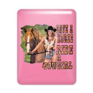  iPad Case Hot Pink Country Western Lady Save A Horse Ride 