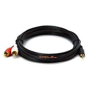  Cmple   6 ft 3.5mm Mini Plug to 2 RCA Hook Computer To 