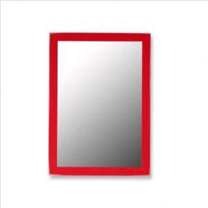  Ready to hang wall mirror with contemporary glossy red 