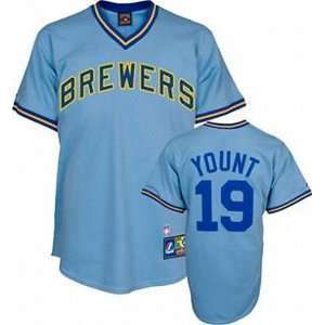  Milwaukee Brewers Robin Yount Replica Throwback Jersey   X 