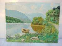 Mcpherson Original Landscape Painting Boat & Lake  