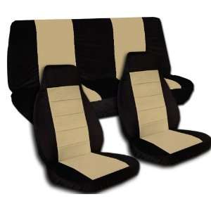  Complete set of black and tan seat covers for a Jeep 