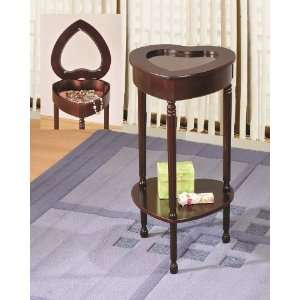  Coaster 900044 Heart Shape Jewelry Table, Brown Cherry 