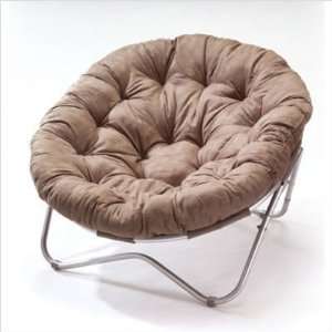  Oval Chair   Taupe Microfiber Furniture & Decor