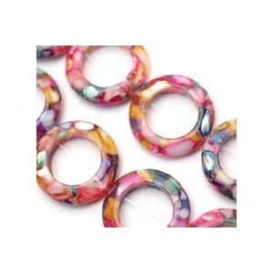   Dyed Mother of Pearl and Resin Donut Beads 30mm Arts, Crafts & Sewing