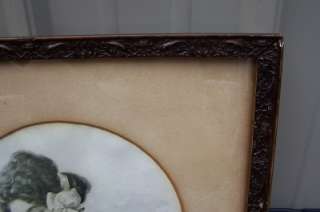 Antique Woman Looking In Mirror Awesome Ornate Frame  