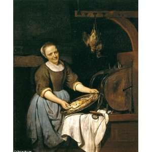 Hand Made Oil Reproduction   Gabriel Metsu   32 x 40 inches   The Cook