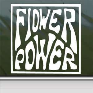  Flower Power Peace Hippie White Sticker Laptop Vinyl 