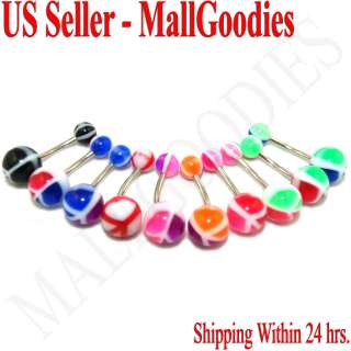 V083 Acrylic Belly Naval Rings Barbells 100 YOUR CHOICE  