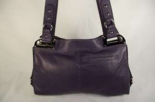 Makowsky Monaco Leather Satchel Bag Purse Wisteria Purple  