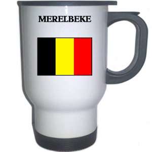  Belgium   MERELBEKE White Stainless Steel Mug 