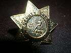 MARIN COUNTY CA Deputy Sheriff Mini POLICE Gold Star Badge PIN Tie Tac 