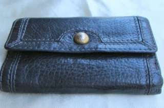 LIZ CLAIBORNE LEATHER WALLET BAG with KISS LOCK PURPLE SUEDE LINING 