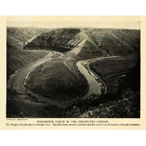  1912 Print Deschutes Canyon Horseshoe Curve Oregon 
