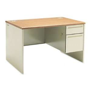   Series Desk w/Right Pedestal, 48w x 30d x 29 1/2h, Medium Oak Office