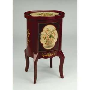  AA Importing Oval Lamp Table in Antique Red 46624