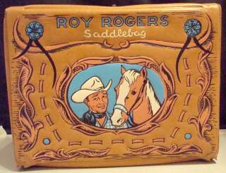 RARE Vintage ROY ROGERS Saddlebag Vinyl Lunchbox NICE NR L@@KIE 