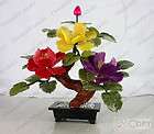 chinese hand carved jade bonsai flower 3 mixed flowers free
