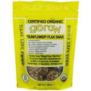 Go Raw   Flax Snax   Sunflower Flax   3 oz. Bag  Grocery 