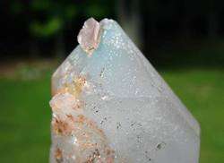 Ajoite in Quartz Isis Crystal w Raised Record Keeper  
