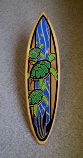 Triple Turtle Surfboard Wall Art Honu Wood Island Decor  