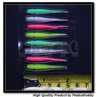 New 16 pcs Soft Lure Grub Worm Silicone Fishing Baits 4 colour 4.7cm 