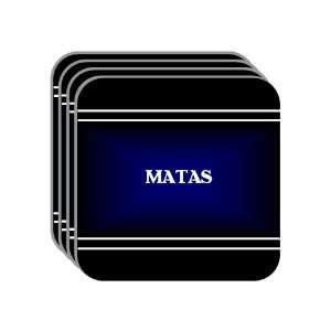 Personal Name Gift   MATAS Set of 4 Mini Mousepad Coasters (black 