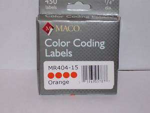 Maco 1/4 round color coding labels orange  
