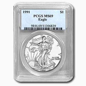  1991 Silver Eagles   MS 69 PCGS 