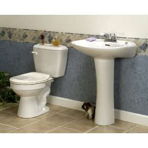 Barclay Devon Round Front Toilet and 8 Inch Widespread Pedestal Sink 