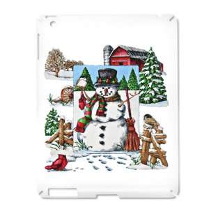  iPad 2 Case White of Christmas Snowman and Cardinals 