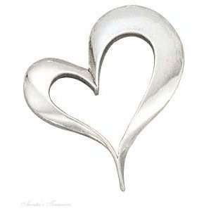  Sterling Silver Irregular Heart Slider Pendant Jewelry