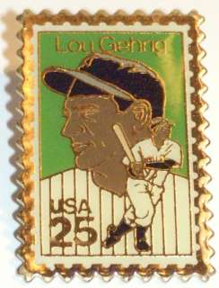 Lou Gehrig U.S Postal Metal Stamp Pin  