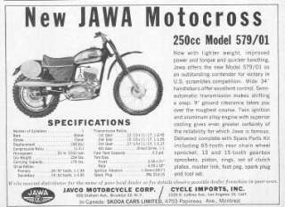 1964 Jawa Model 579 01 250 Motocross Motorcycle Original Ad  