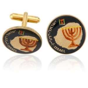  Israel Menorah On Map Coin Cuff Links CLC CL505 Jewelry
