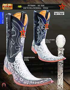 Los Altos 9X Toe Genuine Python Mens Western Cowboy Boots Diff.Colors 