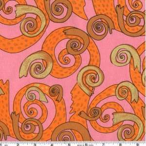  45 Wide Buddha Party Large Swirls Rose Fabric By The 
