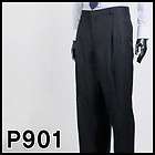 JEJE Mens Big Size 2Pleats Black Stripe Pants 38 X 34