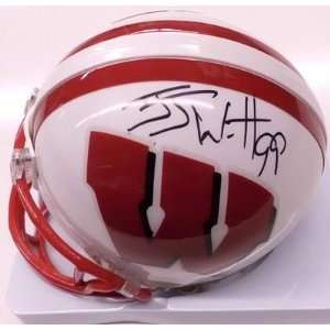 Watt Signed Wisconsin Badgers Mini Helmet  Sports 