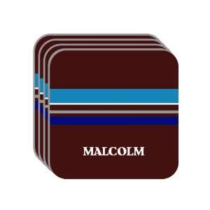 Personal Name Gift   MALCOLM Set of 4 Mini Mousepad Coasters (blue 