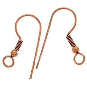  Real Copper French Wire Earring Hooks With Ball (10 PAIRS 