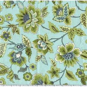  45 Wide Bleeker Street Floral Aqua Fabric By The Yard 