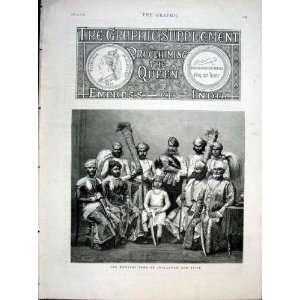  Maharaj Rana Of Jhallwaur And Suite 1877 Old Print