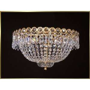  Small Crystal Chandelier, MG 7100, 4 lights, 24Kt Gold, 16 