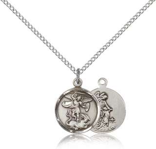 Sterling Silver St. Michael the Archangel Medal Protect  