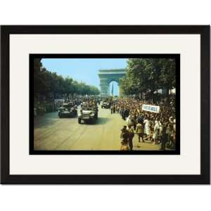  Black Framed/Matted Print 17x23, Crowds of French Patriots 
